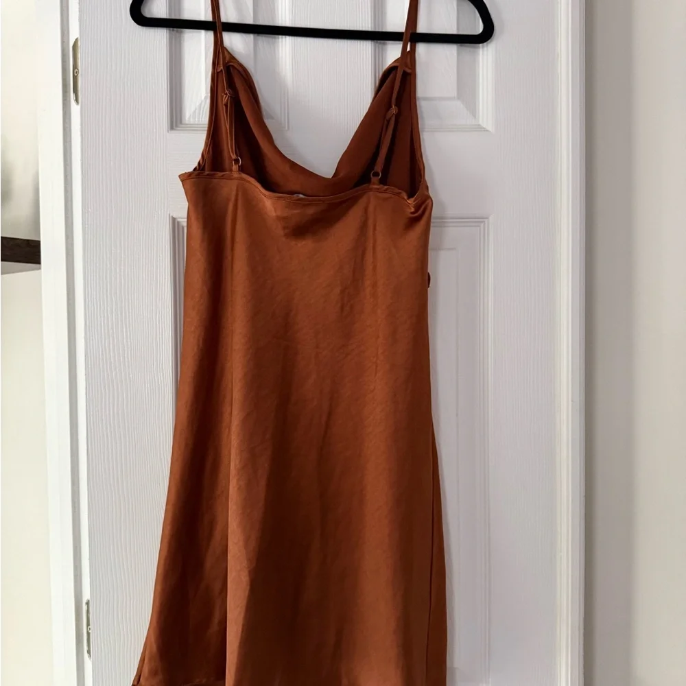 Motel Rocks Satin Rust Dress - Picture 2 of 2
